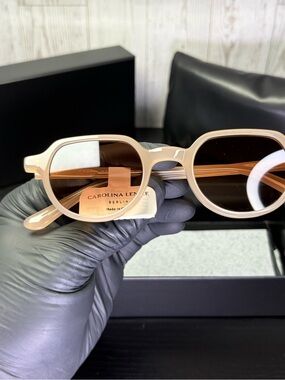Carolina Lemke Beige Sunglasses with Brown Lenses